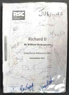 JULIAN GLOVER’S SCRIPT FROM RSC PRODUCTION RICHARD II | Auctioneum Ltd