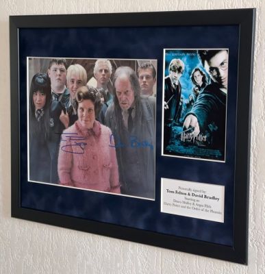 Harry Potter - Tom Felton & David Bradley (Draco & Argus) Premium Framed, DOUBLE signed + COA | Catawiki