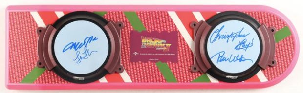 Back to the Future - Signed by 4: Michael J. Fox, Chris Lloyd, Lea Thompson, Thomas Wilson - with Beckett COA - - Movie prop
