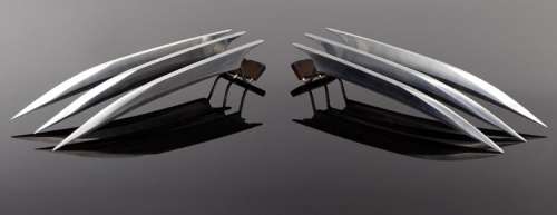 Lot 1415 - Hugh Jackman hero close-up stainless steel "Wolverine" claws from X2: X-Men United.