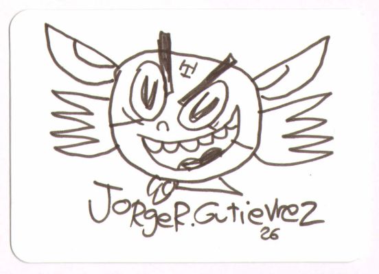 Jorge R. Gutierrez Creator of el Tigre: The Adventures of Manny Rivera Signed Original Art Drawing Card | SWAU