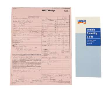 THE MEXICAN - Ted Shurker (J.K. Simmons) Budget Car Rental Form and Leaflet