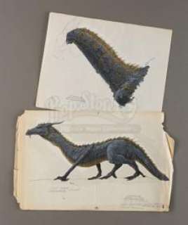 DRAGONSLAYER - Lot 52 - Hand-Painted Vermithrax Pejorative Dragon Color References by Dave Carson