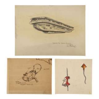 CAPTAIN SCARLET AND THE MYSTERONS (T.V. SERIES, 1967-1968) - Lot #967 : Three Derek Meddings Drawings