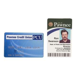 PARKS AND RECREATION (2009-2015) - Lot #977 : Ron Swanson‘s (Nick Offerman) City of Pawnee ID and Credit Card