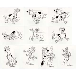 SCOOBY DOO, WHERE ARE YOU! (T.V. SERIES, 1969-1970) - Lot 1051 - 1051. Set of 10 Hand-Drawn Iwao Takamoto Character Sketches