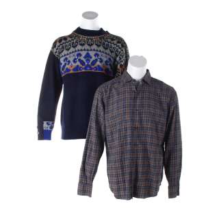 Lot #62 – Love Life Magnus Nick Thune Screen Worn Sweater Shirt & Belt Ep 104