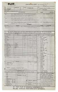 Star Wars: Return of the Jedi | "Blue Harvest" Location Call Sheet | Julien’s