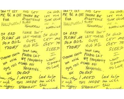 Lot of (2) Prop Sheets of Post-It Notes from the film "Bruce Almighty" starring Jim Carrey | Piece of the Past