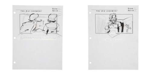 Lot 535 - The Big Lebowski | Two Pages, Scene 15 / Set-Up 1 - 2 | "Ransom Note Scene" Original Storyboards