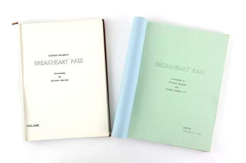 Lot 1387 - Breakheart Pass (1975) Original Screenplay scripts by Alistair Maclean, first draft and revised…