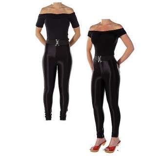 Lot 682 - "Rachel"& "Marley" all-black "Sandy" Grease costume.