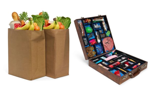 Paul Reubens | Lot 346 - “Pee-wee’s Big Holiday” Gordon Coleman’s (Patrick Egan) Novelty Item Briefcase and “Phony Grocery Bag” Props with Others | Julien’s