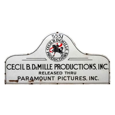 CECIL B. DEMILLE - Lot #92 : Cecil B. DeMille Productions Front Gate Sign