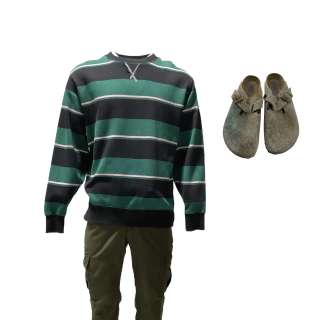 Landscape with Invisible Hand Adam Campbell’s Asante Blackk Pull-Over Sweatshirt, Zip-Front Pants & Sandals | VIP Fan Auctions