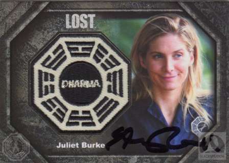 LOST Juliet DHARMA Patch Card Signed by Elizabeth Mitchell | Blacksparrow