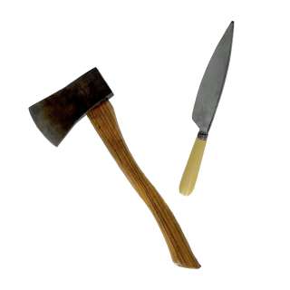 Lot 16 - Men Harper‘s Jessie Buckley Prop Axe & Prop Knife