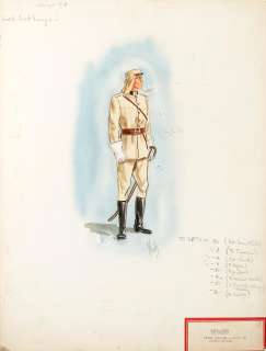 A Tyrone Power costume design sketch from "King of the Khyber Rifles" | Bonhams