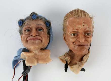 Agent Crush (2008) - 2 x Screen Used Animatronic Puppet Heads, Spanners 17cm x 8cm and The Old… | Ewbank’s