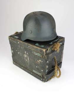 Saving Private Ryan (1998) - German army M1940 Normandy style World War 2 helmet and wooden ammo… | Ewbank’s