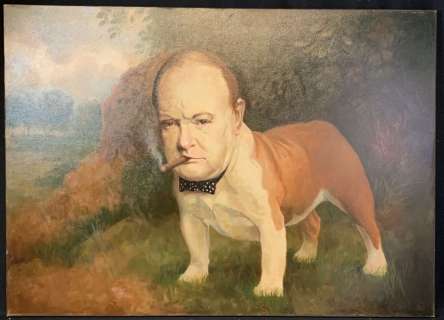 Lot 257 - Mortdecai (2015) - Hand Painted Churchill Bulldog Painting