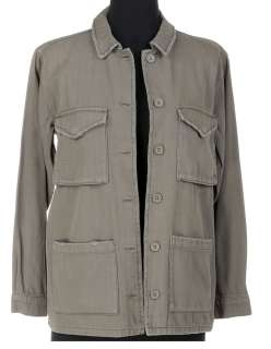 Dirk Gently‘s Holistic Detective Agency - Lot 10 - Hannah Marks ‘Amanda Brotzman‘ olive drab military jacket and deep-V t-shirts from Dirk Gently‘s...