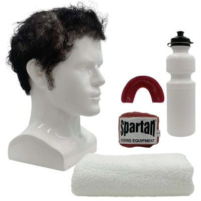 The Smashing Machine Mark Kerr (Dwayne Johnson) Mouth Guard, Hand Wrap, Towel, Water Bottle & Wig | VIP Fan Auctions