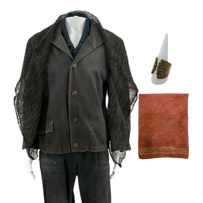 Lot 96: The Bluff Gunner Screen Worn Jacket, Vest, Pants, Mesh Cloth, Wrist Bandana & Ring Ch 1 Sc Multiple | VIP Fan Auctions
