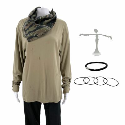 Lot 14: The Drama Young Emma Screen Worn Shirt, Pants, Bandana, Earrings, Single Bracelet & (4) Bracelet Set Ch 13 Sc 72 | VIP Fan Auctions