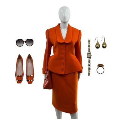 Lot 35: The Sheep Detectives Lydia Harbottle Screen Worn Heels, Bag, Watch, Ring, Earrings, Sunglasses, Suit Jacket & Suit Skirt Ch 2 Sc 94pt1-104af/B | VIP Fan Auctions