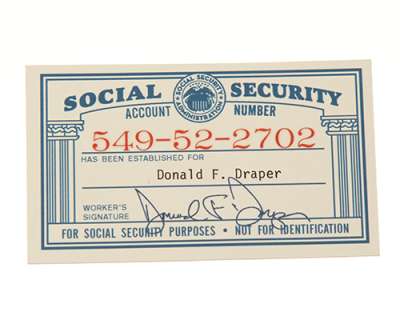 Mad Men | Don’s Social Security Card | ScreenBid