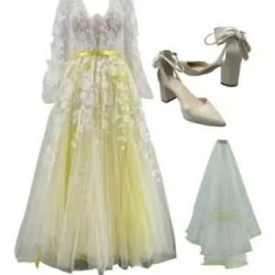 Lot 273: Poker Face Season 2 Bride Victoria (Emma Pfitzer Price) Screen Worn Gown, Veil & Heels Ch 1 Sc 10-35 Ep 211 | VIP Fan Auctions