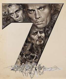 Original "number 7" poster art for The Magnificent Seven. | Profiles in History