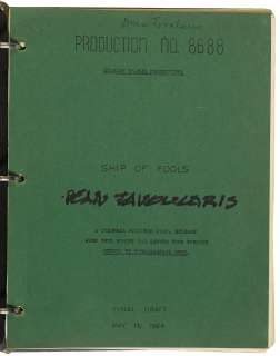 An art department screenplay of Ship of Fools | Bonhams