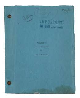 A trio of Casablanca scripts, including a rare Aeneas MacKenzie typescript, a May 11 draft, and Jack Warner’s bound copy of the final draft | Bonhams