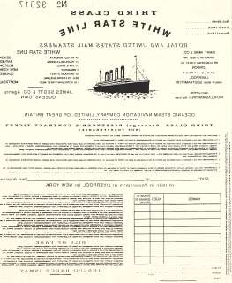 A Titanic third-class prop passenger ticket | Bonhams