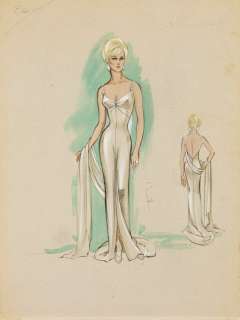 Costume sketch Kim Novak in Legend of Lyhla Claire | Profiles in History