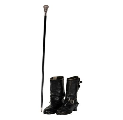 Dennis Hopper Sterling Walking Stick and Boots-"Land of The Dead" (2005) | Abell Auction