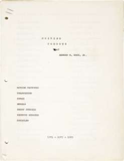 "Writing Credits of Edward D. Wood, Jr. 1971-1972-1973" [Ed Wood, Jr.]. ... | Heritage