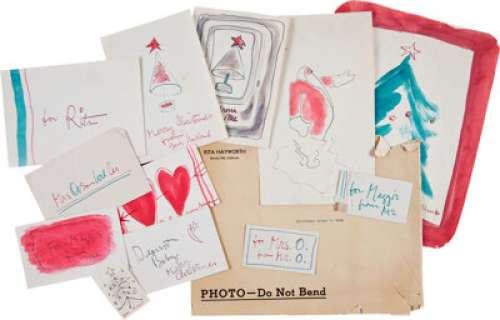 Orson Welles Collection of Hand Drawn Christmas Notecards to Rita Hayworth (1940s). (Total: 24 Items) | Heritage