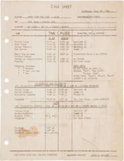 A Call Sheet From The First Day of Shooting "Gone With The Wind." | Heritage