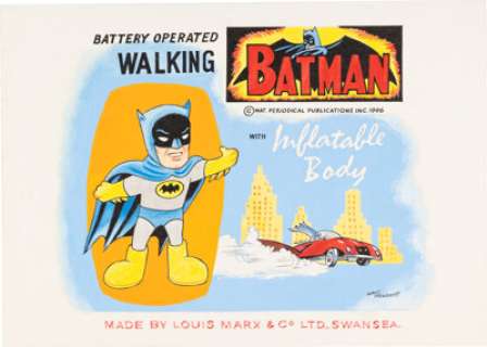 Marx Battery Operated Walking Batman Original Artwork (Walt Howarth, 1966). | Heritage
