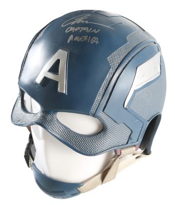 Captain America’s Prop Replica Helmet (SWAU) Signed by Chris Evans with Character Name | SWAU