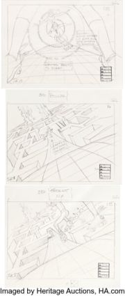 Space Ace Dexter, Kimberly, and Maze Original Storyboard Art Group of 6 (Don Bluth, 1983). (Total: 6 Items) | Heritage