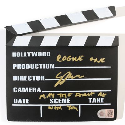 Gareth Edwards Director of Rogue One: A Star Wars Story (SWAU) Signed Prop Replica Mini Clapperboard with Written Movie Title & MTFBWY Quote | SWAU