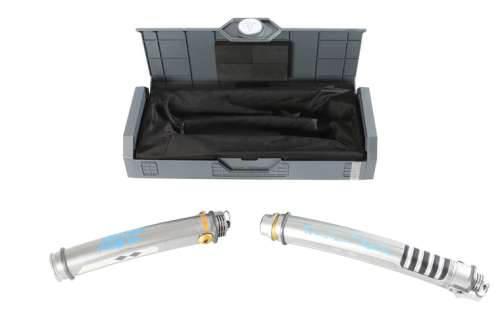 Ahsoka Tano from Rebels & the Mandalorian Disney Galaxy‘s Edge Prop Replica Legacy Lightsaber Signed by Ashley Eckstein & Rosario Dawson