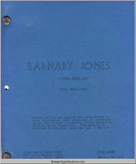 Script: Barnaby Jones-A Short Happy Life | Super Auctions