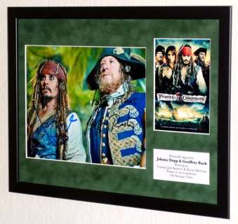 Pirates of the Caribbean - Johnny Depp & Geoffrey Rush (Captain Jack Sparrow & Hector Barbossa) Framed, DOUBLE signed + COA | Catawiki