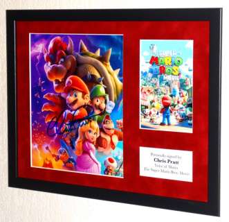 The Super Mario Bros. Movie - Chris Pratt (Voice of Mario) Premium Framed, signed + COA