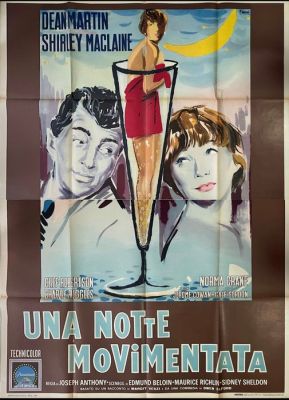 dean martin - - Movie prop E. Brini Una notte movimentata manifesto originale italiano | Catawiki